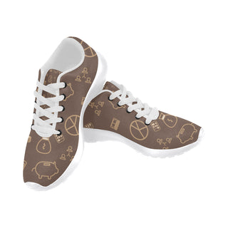 Accountant Pattern White Sneakers for Men - TeeAmazing