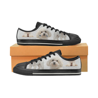 Bichon Frise Lover Black Low Top Canvas Shoes for Kid - TeeAmazing