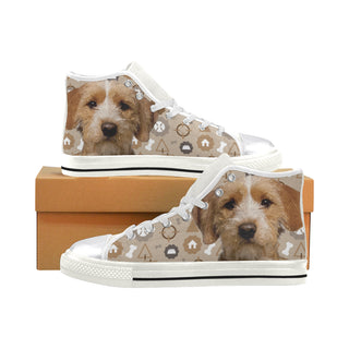 Basset Fauve Dog White Women's Classic High Top Canvas Shoes - TeeAmazing