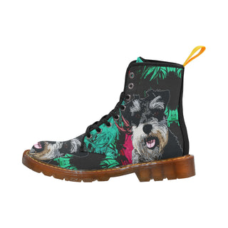 Miniature Schnauzer Painting Black Boots For Men - TeeAmazing