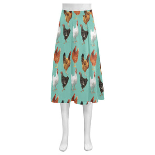 Chicken Pattern Mnemosyne Women's Crepe Skirt - TeeAmazing