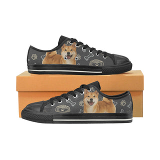 Shiba Inu Dog Black Low Top Canvas Shoes for Kid - TeeAmazing