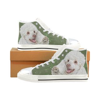 Poodle Lover White High Top Canvas Women's Shoes/Large Size - TeeAmazing