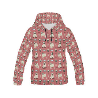 Pug Pattern All Over Print Hoodie for Women - TeeAmazing