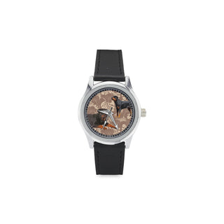 Rottweiler Lover Kid's Stainless Steel Leather Strap Watch - TeeAmazing