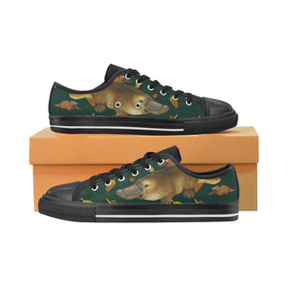 Platypus Black Low Top Canvas Shoes for Kid - TeeAmazing