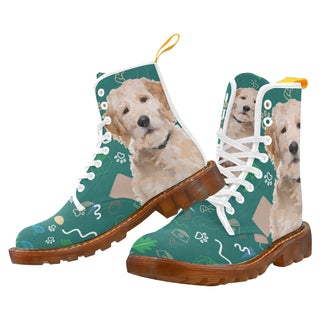 Australian Goldendoodle White Boots For Women - TeeAmazing
