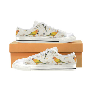 Conures White Canvas Women's Shoes/Large Size - TeeAmazing
