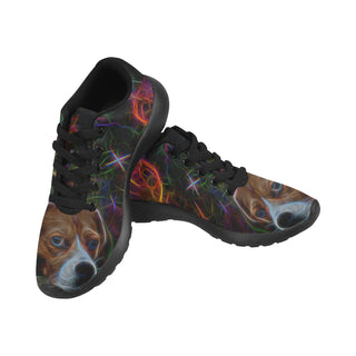 Beagle Glow Design 2 Black Sneakers for Women - TeeAmazing