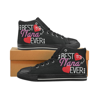 Nana Black Women's Classic High Top Canvas Shoes - TeeAmazing