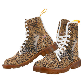 Leopard White Boots For Women - TeeAmazing