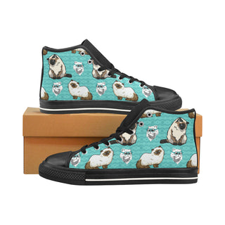 Himalayan Cat Black Men’s Classic High Top Canvas Shoes /Large Size - TeeAmazing