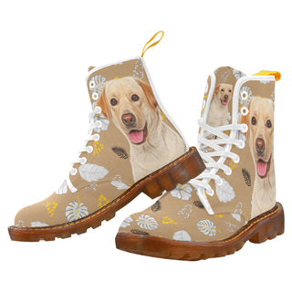 Labrador Retriever Lover White Boots For Men - TeeAmazing