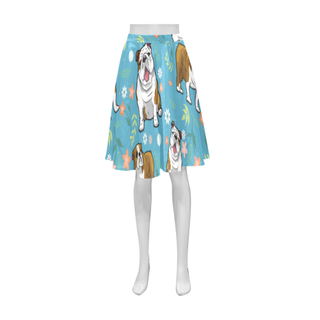 English Bulldog Flower Athena Women's Short Skirt - TeeAmazing