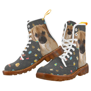 Puggle Dog White Boots For Men - TeeAmazing