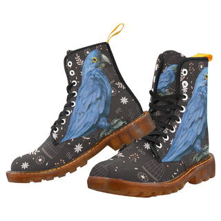 Hyacinth Macaw Parrot Black Boots For Women - TeeAmazing