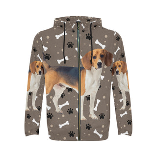 Beagle V3 All Over Print Full Zip Hoodie for Men - TeeAmazing