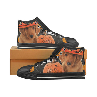 Golden Retriever Halloween Black Men’s Classic High Top Canvas Shoes - TeeAmazing