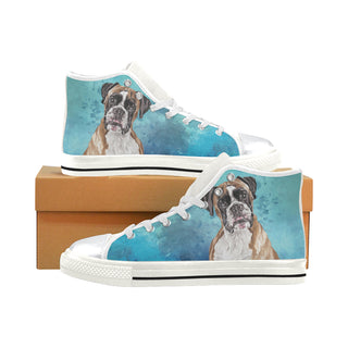 Boxer Water Colour White High Top Canvas Shoes for Kid - TeeAmazing