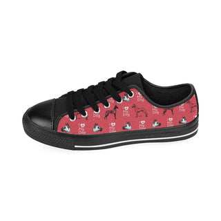 Great Dane Pattern Black Canvas Women's Shoes (Large Size) - TeeAmazing