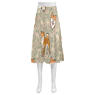 Akita Flower Mnemosyne Women's Crepe Skirt (Model D16) - TeeAmazing