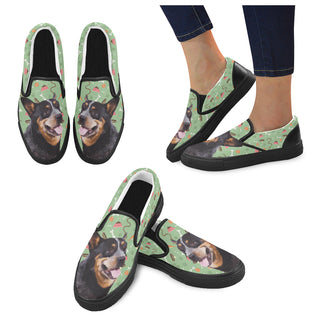 Australian Cattle Dog Black Women's Slip-on Canvas Shoes - TeeAmazing