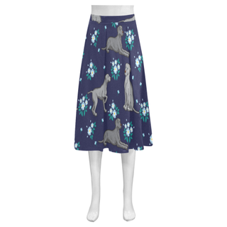 Coonhound Flower Mnemosyne Women's Crepe Skirt (Model D16) - TeeAmazing