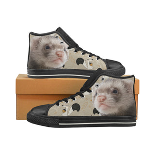 Ferret Black Women's Classic High Top Canvas Shoes - TeeAmazing