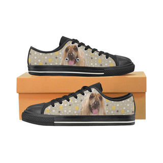 Afghan Hound Black Low Top Canvas Shoes for Kid - TeeAmazing