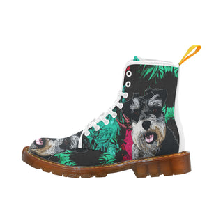 Miniature Schnauzer Painting White Boots For Men - TeeAmazing