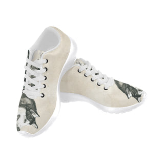 Alaskan Malamute Water Colour White Sneakers for Men - TeeAmazing