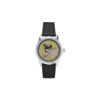 Pug Kid's Stainless Steel Leather Strap Watch - TeeAmazing