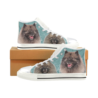 Keeshond Lover White High Top Canvas Women's Shoes/Large Size - TeeAmazing