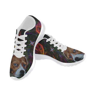 Beagle Glow Design 2 White Sneakers for Women - TeeAmazing