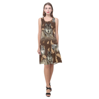 Wolf Lover Sleeveless Splicing Shift Dress - TeeAmazing