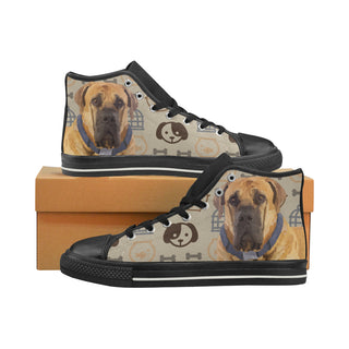 English Mastiff Dog Black Women's Classic High Top Canvas Shoes - TeeAmazing