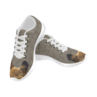 Chicken Footprint White Sneakers for Men - TeeAmazing