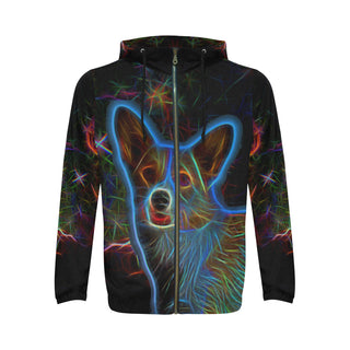 Corgi Glow Design 1 All Over Print Full Zip Hoodie for Men - TeeAmazing