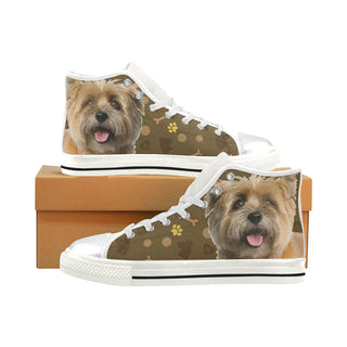 Cairn Terrier Dog White High Top Canvas Women's Shoes/Large Size - TeeAmazing