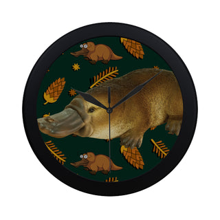 Platypus Black Circular Plastic Wall clock - TeeAmazing