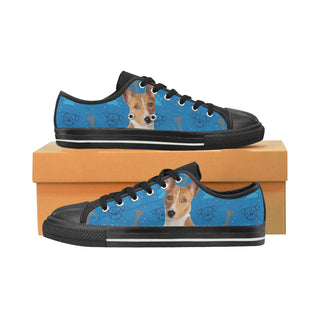 Basenji Dog Black Low Top Canvas Shoes for Kid - TeeAmazing