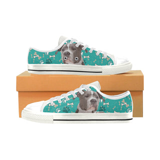 Staffordshire Bull Terrier White Men's Classic Canvas Shoes - TeeAmazing