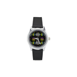 Lotus and Mandalas Kid's Stainless Steel Leather Strap Watch - TeeAmazing