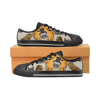 Pug Halloween Black Low Top Canvas Shoes for Kid - TeeAmazing