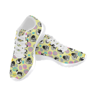 Boston Terrier Pattern White Sneakers for Men - TeeAmazing