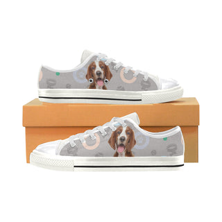 Welsh Springer Spaniel Dog White Canvas Women's Shoes/Large Size - TeeAmazing