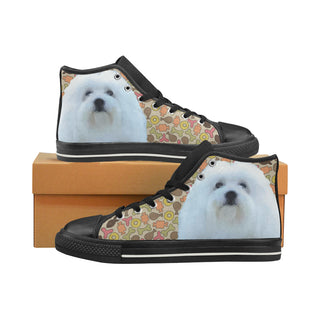 Coton De Tulear Dog Black High Top Canvas Shoes for Kid - TeeAmazing