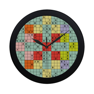 Sudoku Pattern  Black Circular Plastic Wall clock - TeeAmazing