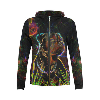 Rottweiler Glow Design 2 All Over Print Full Zip Hoodie for Women - TeeAmazing