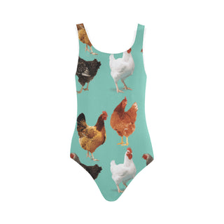 Chicken Pattern Vest One Piece Swimsuit - TeeAmazing